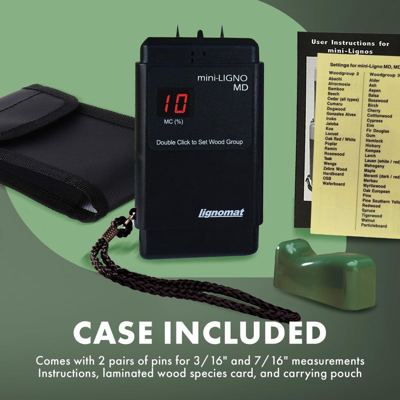 Lignomat Mini-Ligno MD - Pin Moisture Meter - Humidity Detection & Wood Moisture Meter for Wall, Home Construction, Water Damage - Made for Hobbyist Woodworkers - Easy to Use, Reliable, and Durable - Image 3